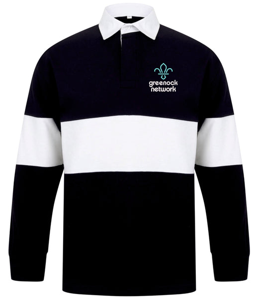 Greenock Network Navy Panelled Rugby Shirt