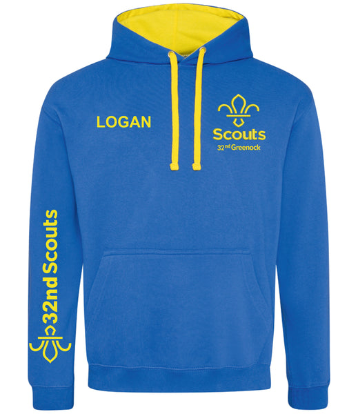 32nd Greenock Scouts Royal/Yellow Pullover Hoody