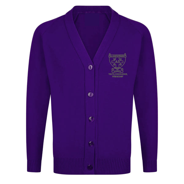 All Saints Primary Purple Knitted Cardigan
