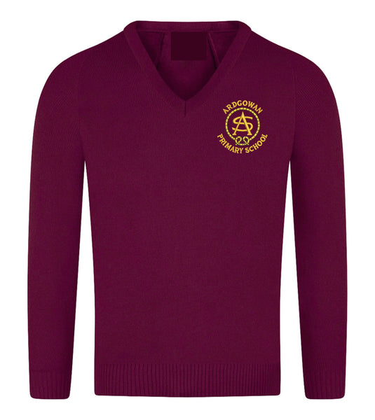 Ardgowan Primary Maroon Knitted V-Neck Jumper