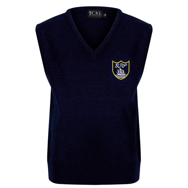 Gourock Primary Navy Knitted Tank Top