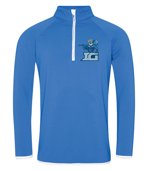 Inverclyde Goliaths Royal Blue/Arctic White Cool Half Zip Top (Champs)