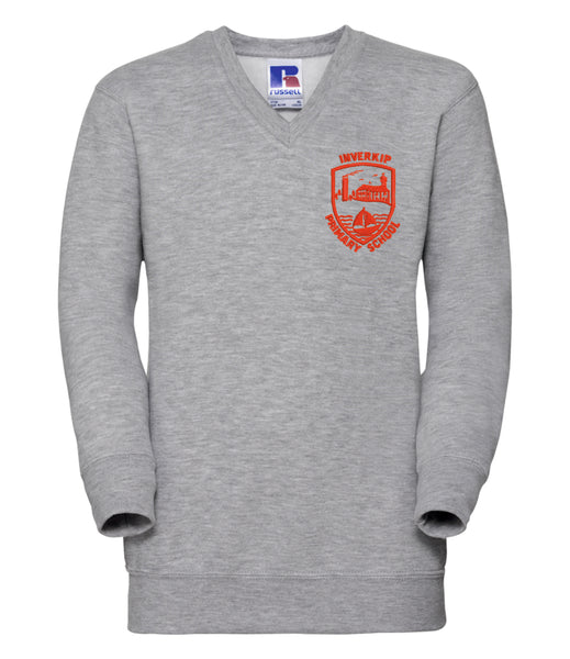 Inverkip Grey V-Neck Sweater