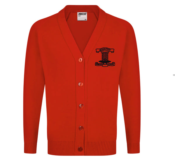 Moorfoot Primary Red Knitted Cardigan