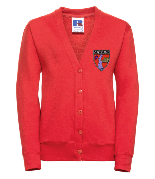 Newark Primary Red Sweatshirt Cardigan