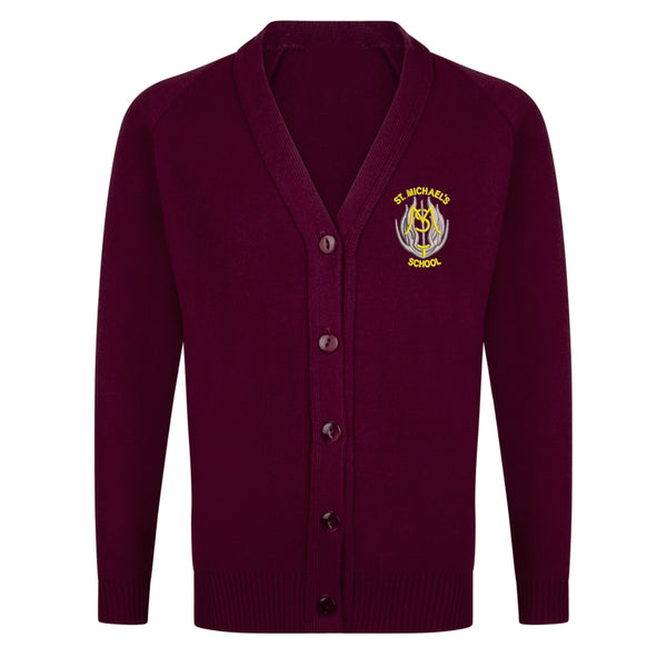 St Michaels Primary Maroon Knitted Cardigan
